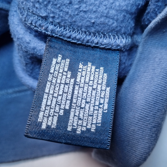Vintage Polo Ralph Lauren Hoodie Blue Printed Big Pony XL 16-18 - Picture 4 of 8